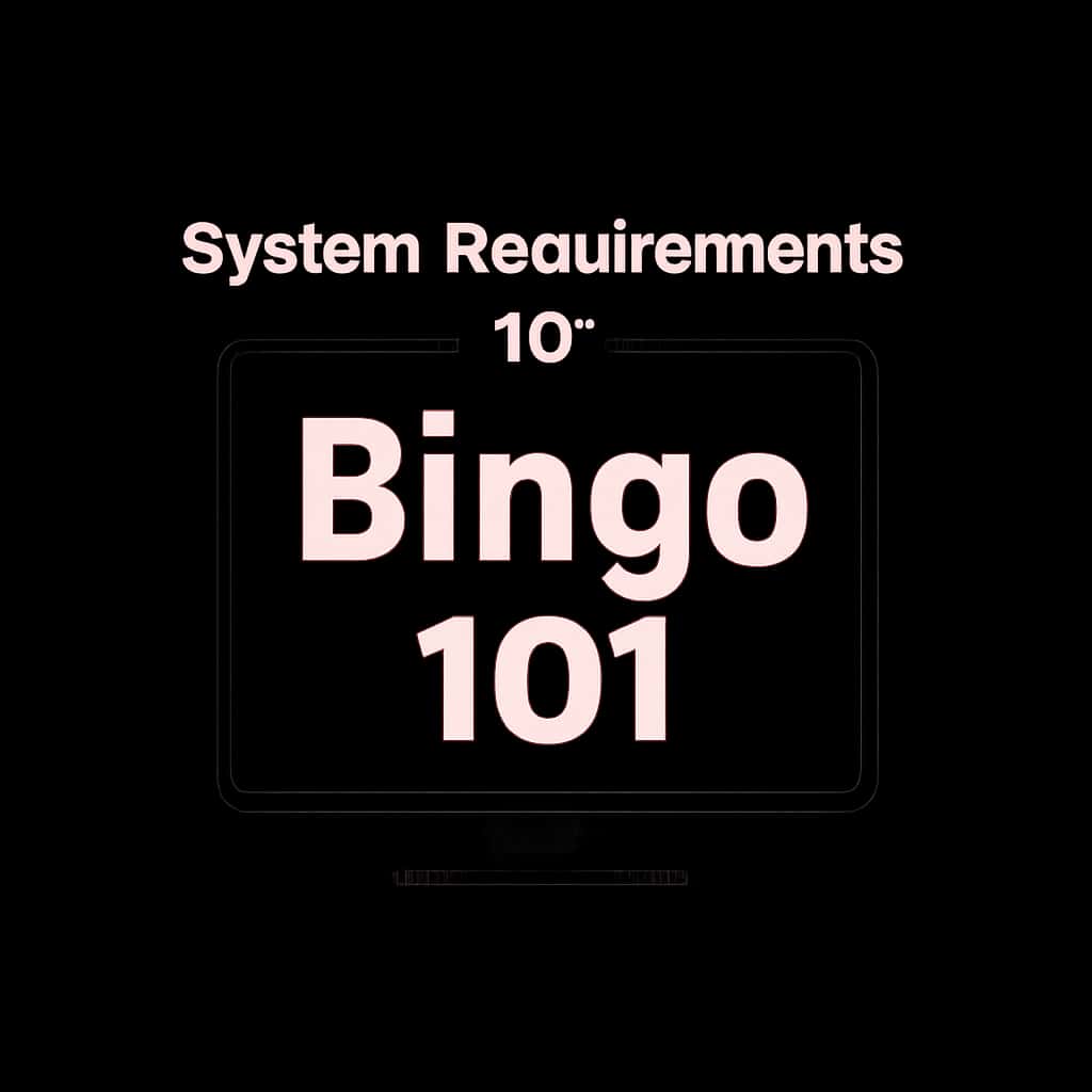 An icon representing the system requirements for Bingo 101 in a professional style.