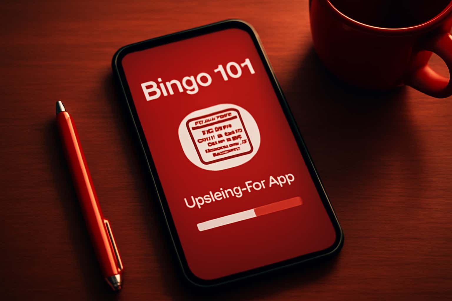 Visual representation of updating the Bingo 101 App with focus on technology and user interface.