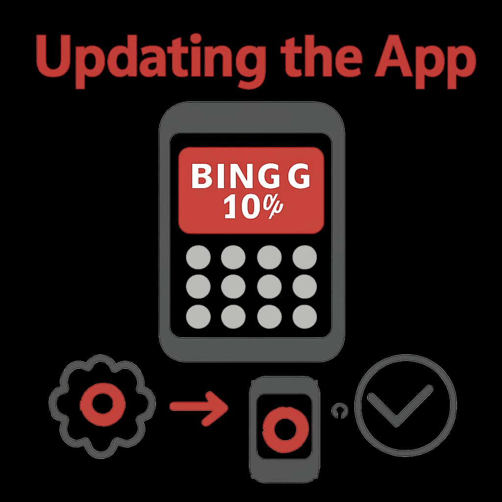 Illustration detailing steps to update the Bingo 101 App.