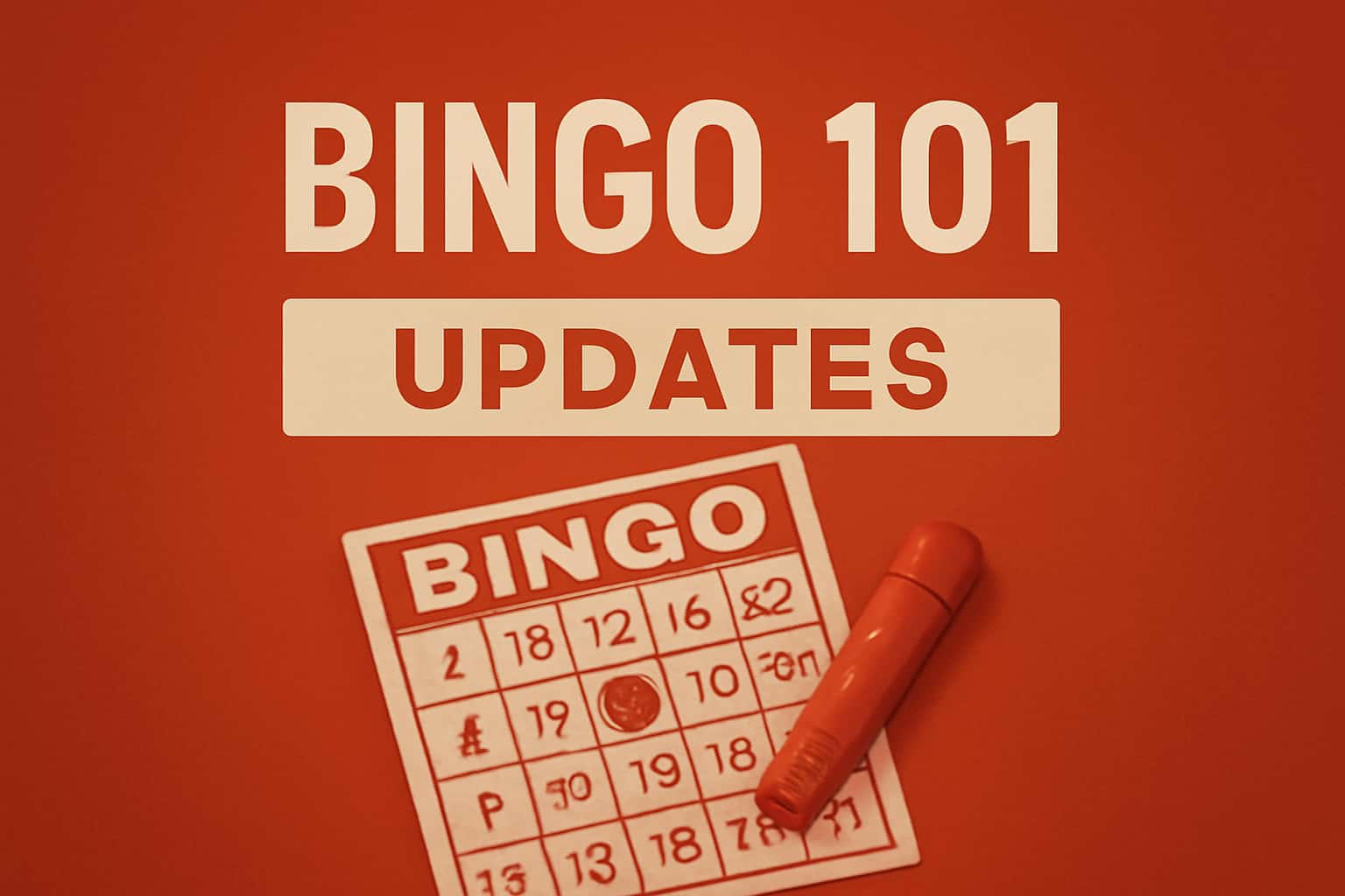 Informative scene showcasing Bingo 101 Updates with a focus on app features.