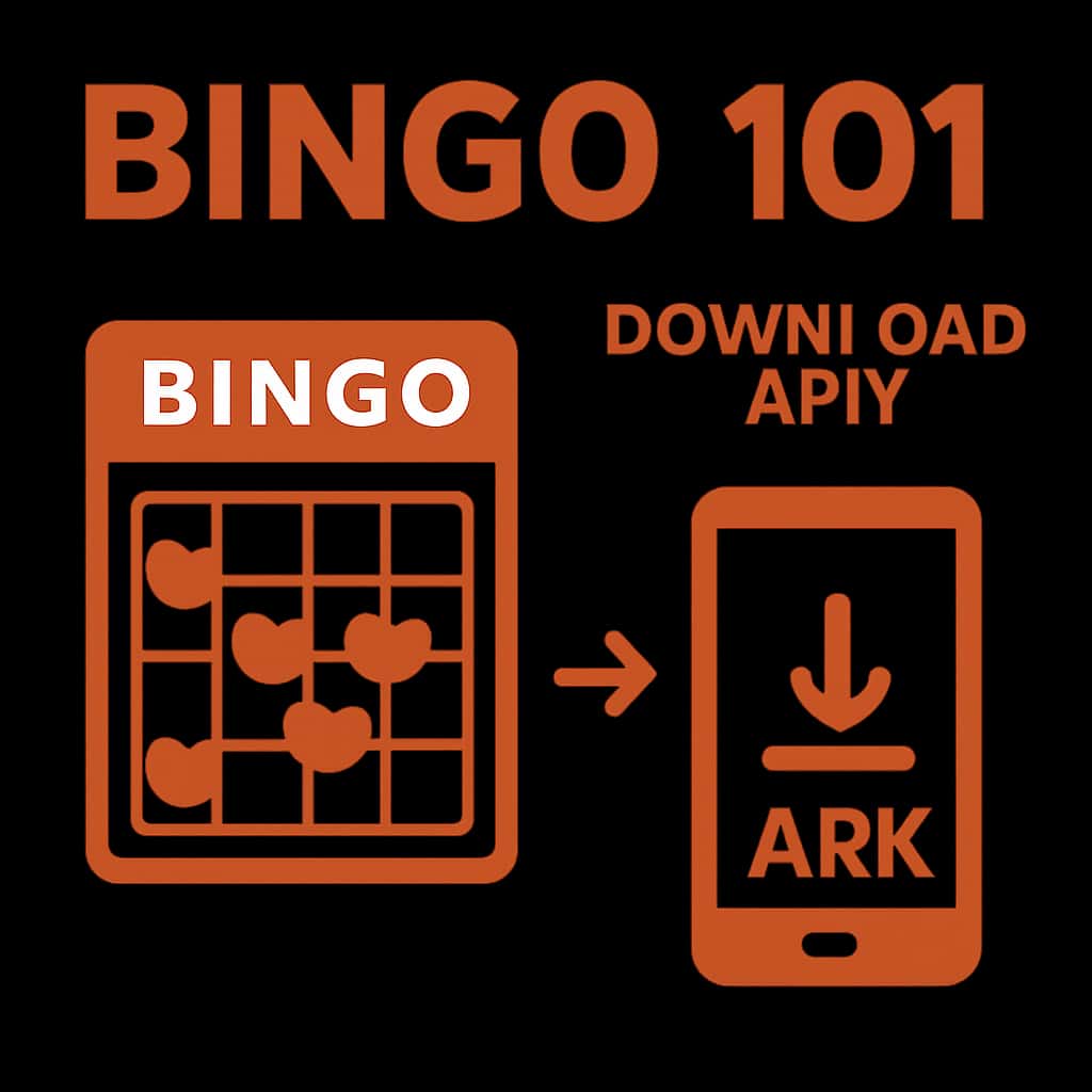 Illustration detailing the process to download Bingo 101 APK.