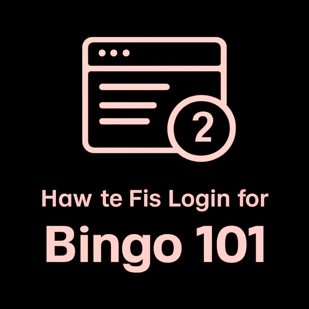 A minimalistic badge indicating login troubleshooting for Bingo 101.