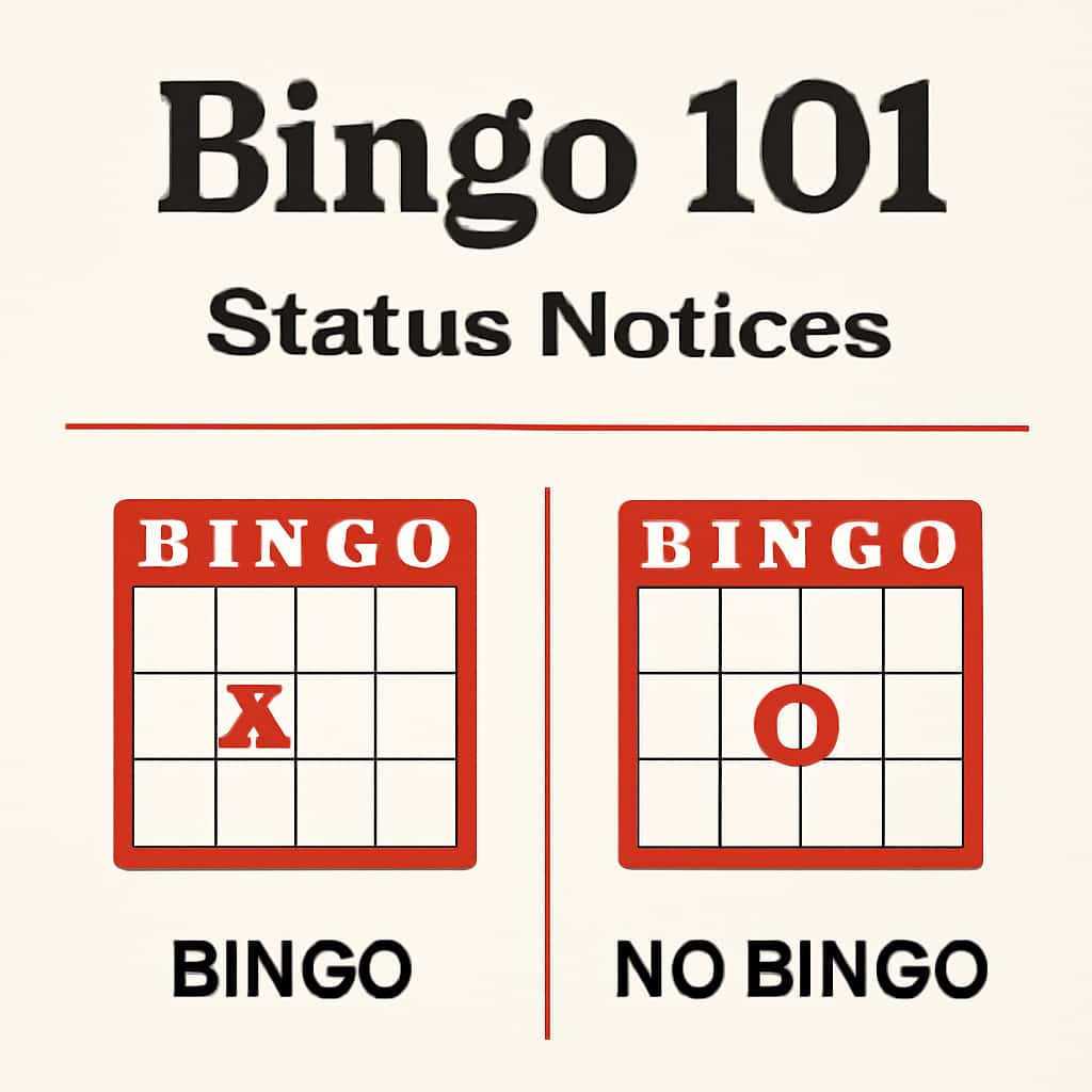 An educational diagram about Bingo 101 status notices.